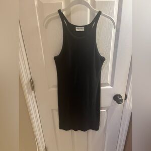 Aritzia Denim Forum Black Ribbed Tank Dress size Medium
